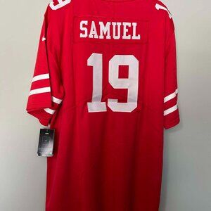 SF 49ers #19 Deebo Samuel Red Stitched Football NFL On Field Jersey Men's XXL